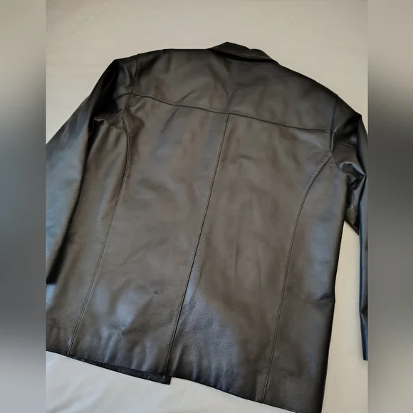 Juliano Celini Men's Black Leather Jacket Size XL